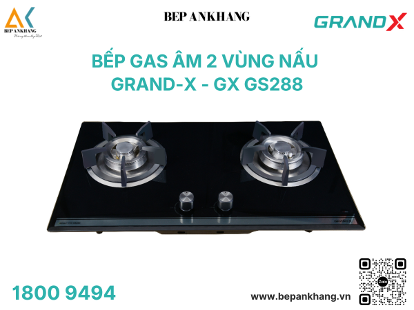 Bếp gas 2 vùng nấu Grand X GX GS288